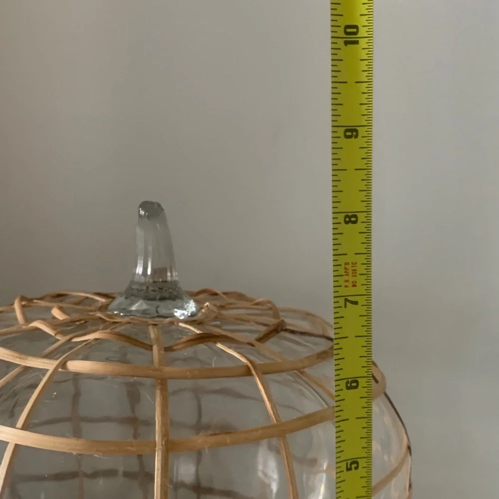 Glass pumpkin‎ woven straw large fall autumn 🍂 home decor Thanksgiving table